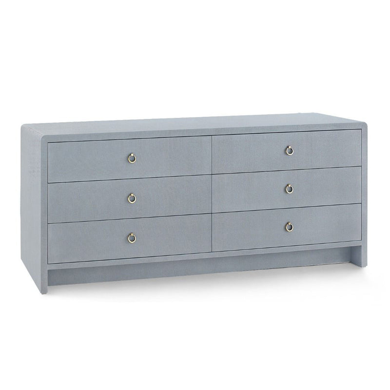 Villa and House Bryant Linen Extra Wide Large 6 Drawer Dresser