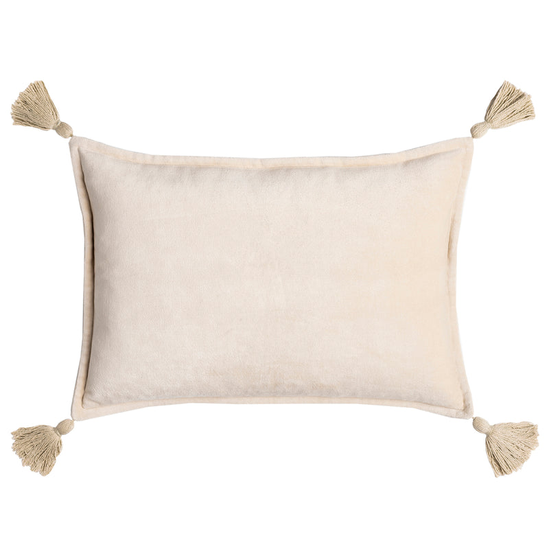 Olivia Tassel Cotton Velvet Throw Pillow