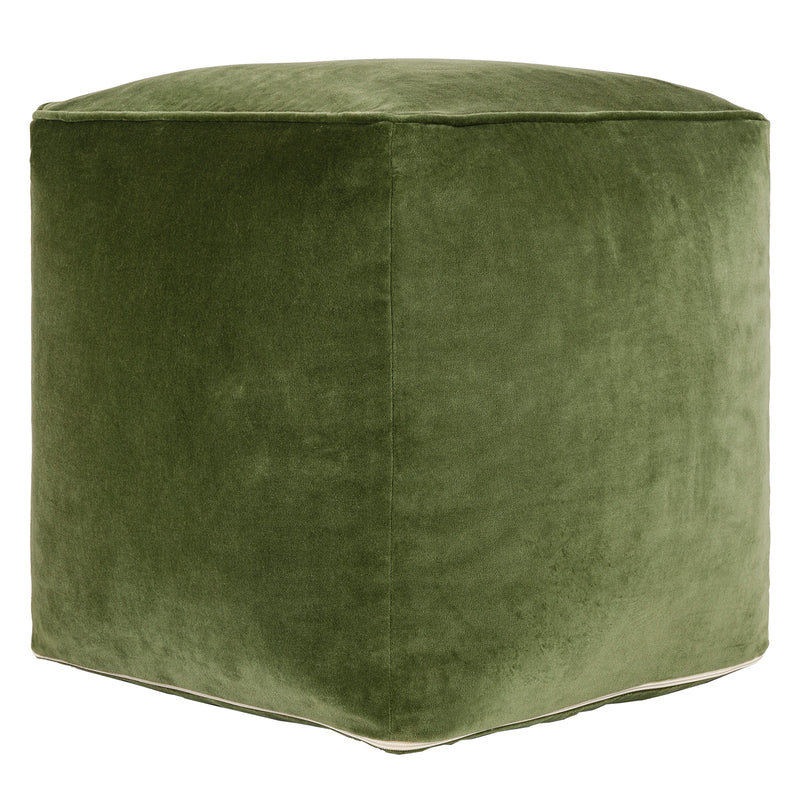 Olivia Cotton Velvet Pouf