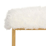 Waite Faux Sheepkin Ottoman