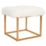 Waite Faux Sheepkin Ottoman