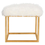 Waite Faux Sheepkin Ottoman