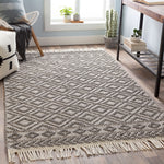 Surya Farmhouse Tassel Diamond Hand Woven Rug