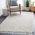 Surya Farmhouse Tassel Diamond Hand Woven Rug