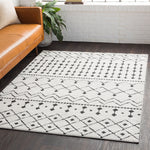 Livabliss Moroccan Tri Shag White Rug