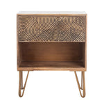 Rina 1 Drawer Textured Nightstand