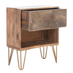 Rina 1 Drawer Textured Nightstand