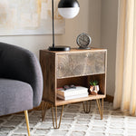 Rina 1 Drawer Textured Nightstand