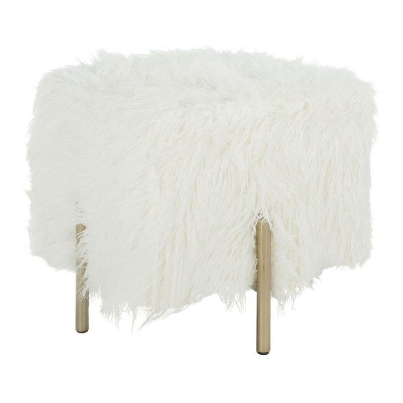 Laird Faux Fur Ottoman