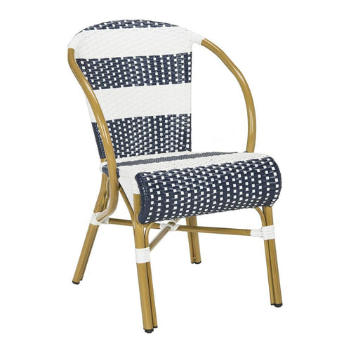 Lia Striped French Bistro Outdoor Side Chair Set of 2