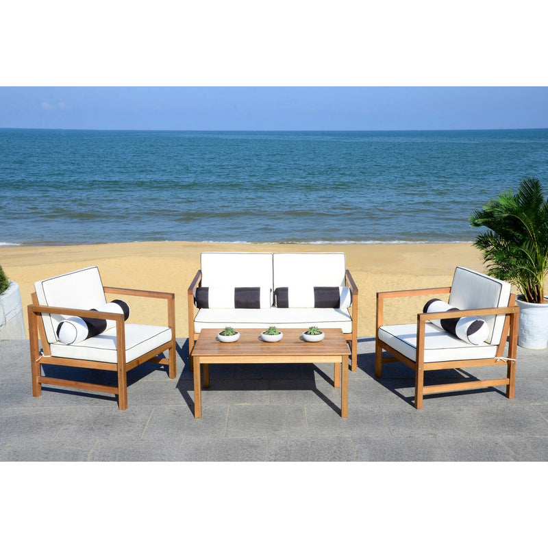 Eleanor 4-Piece Outdoor Living Set White/Black