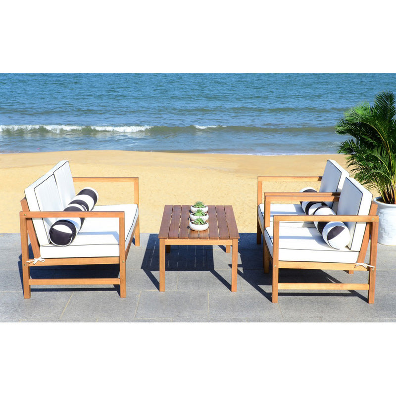 Eleanor 4-Piece Outdoor Living Set White/Black