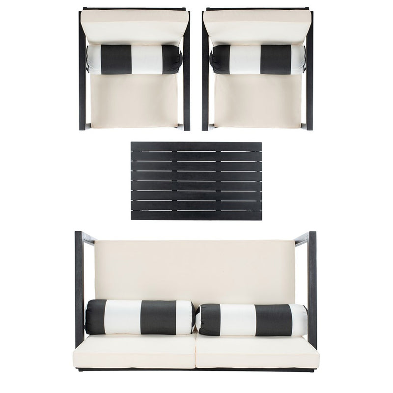 Eleanor 4-Piece Outdoor Living Set White/Black