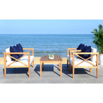 Athena 4-Piece Beige/Navy Outdoor Living Set