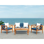 Athena 4-Piece Navy/White Outdoor Living Set