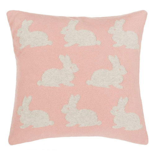 Bunny Hop Knit Throw Pillow