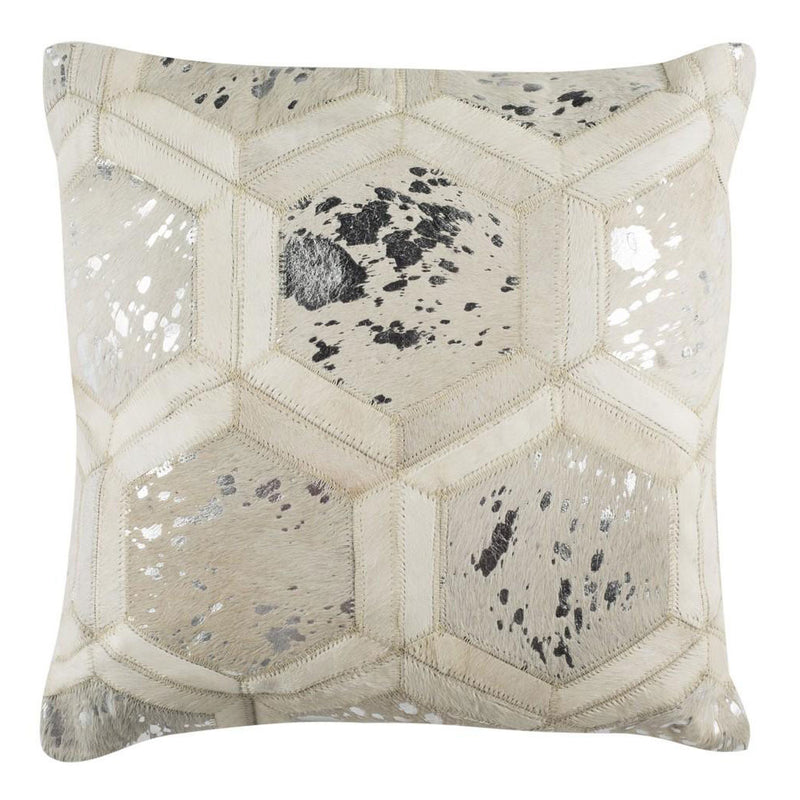 Nico Metallic Cowhide Throw Pillow