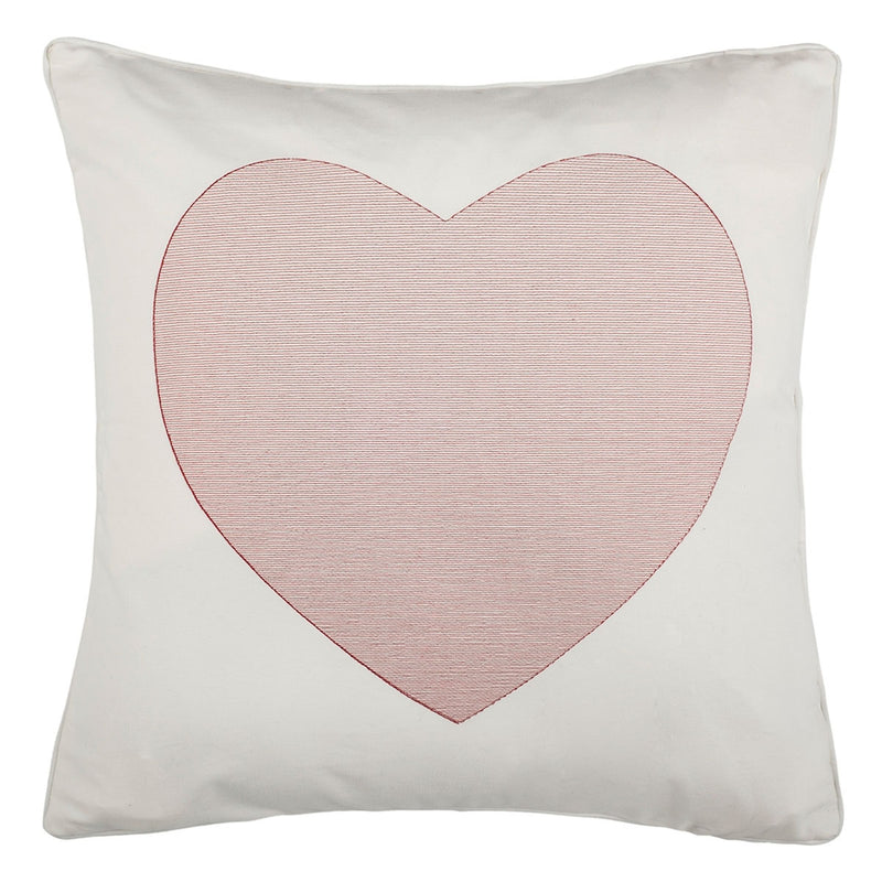 Heart Embroidered Throw Pillow