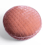 Bella Notte Silk Velvet Quilted Round Throw Pillow