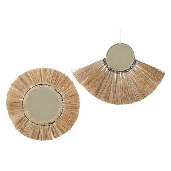 Malorie Grass Round Wall Mirror